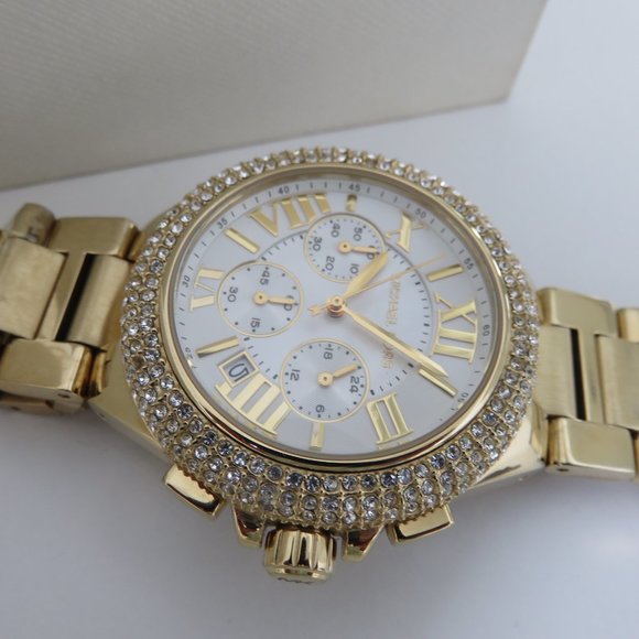 (#B) Michael Kors MK5756 Women\'s Gold-Tone Glitz Stainless Steel Bracelet main image 7